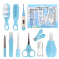 10 in 1 Baby Healthcare and Grooming Kit,Safety Newborn Nursery Care Set, with Hair Brush Comb,Nail Clipper,Thermometer,Pacifier Clip,Nasal Aspirator for Newborn Infant Baby-Blue